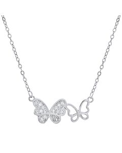 Kylie Harper Sterling Silver Butterfly Cubic Zirconia  CZ Necklace