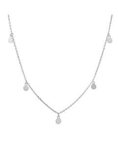 Kylie Harper Sterling Silver Dangling Disc Charm Choker Necklace
