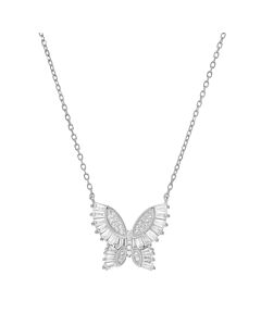Kylie Harper Sterling Silver Cubic Zirconia  CZ Butterfly Necklace