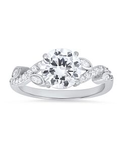 Kylie Harper Sterling Silver Cubic Zirconia  CZ Floral Ring