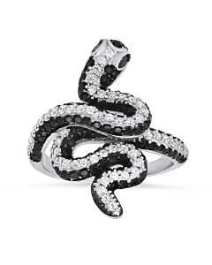 Kylie Harper Sterling Silver Cubic Zirconia  CZ Snake Ring