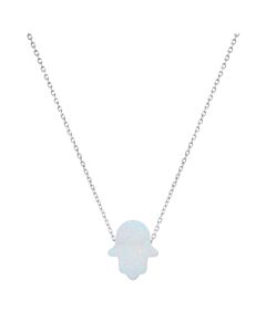 Kylie Harper Sterling Silver Opal Hamsa Necklace