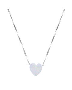 Kylie Harper Sterling Silver Opal Heart Necklace