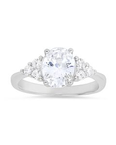 Kylie Harper Sterling Silver Oval-cut Cubic Zirconia  CZ Ring