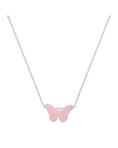 Kylie Harper Sterling Silver Pink Opal Butterfly Necklace