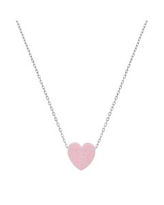 Kylie Harper Sterling Silver Pink Opal Heart Necklace