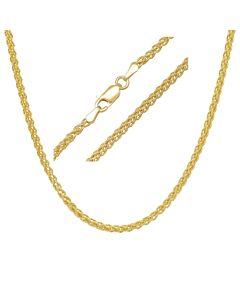 Kylie Harper Unisex Italian 14k Gold Over Silver Foxtail Wheat Chain - 18"-24"