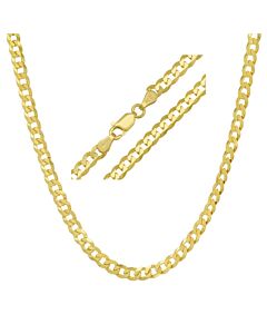 Kylie Harper Unisex Italian 14k Gold Over Silver Miami Cuban Curb Chain - 18"-24"