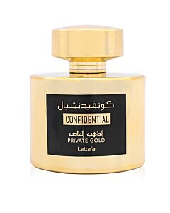Lattafa Unisex Confidential Private Gold EDP Spray 3.38 oz Fragrances 6291107459707