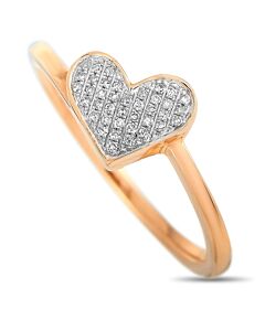 LB Exclusive 14K Rose Gold 0.09 ct Diamond Heart Ring