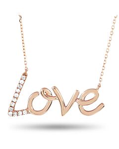 LB Exclusive 14K Rose Gold 0.10 ct Diamond Love Pendant Necklace