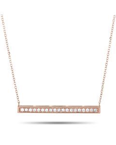 LB Exclusive 14K Rose Gold 0.25ct Diamond Bar Necklace