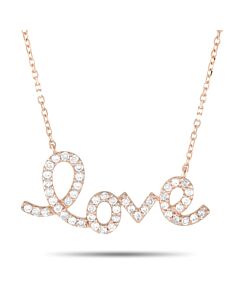 LB Exclusive 14K Rose Gold 0.26 ct Diamond Love Pendant Necklace