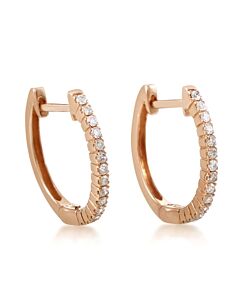 LB Exclusive 14K Rose Gold 0.27 ct Diamond Small Hoop Earrings