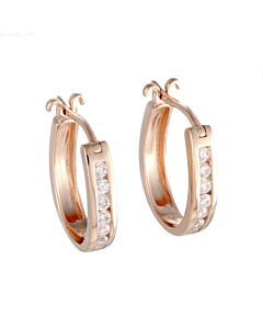 LB Exclusive 14K Rose Gold 0.33 ct Diamond Small Oval Hoop Earrings