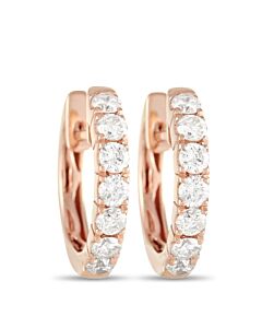 LB Exclusive 14K Rose Gold 0.59ct Diamond Hoop Earrings