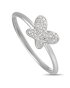 LB Exclusive 14K White Gold 0.08 ct Diamond Butterfly Ring