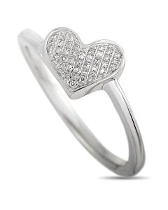 LB Exclusive 14K White Gold 0.09 ct Diamond Heart Ring