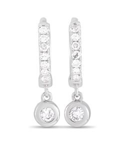 LB Exclusive 14K White Gold 0.15ct Diamond Drop Earrings