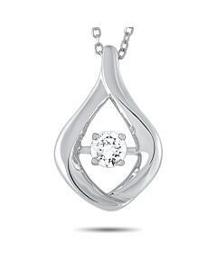 LB Exclusive 14K White Gold 0.15ct Diamond Pendant Necklace