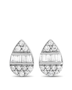 LB Exclusive 14K White Gold 0.18ct Diamond Cluster Pear Earrings ER28511 W