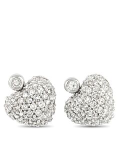 LB Exclusive 14K White Gold 0.25 ct Diamond Heart Earrings