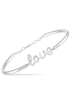 LB Exclusive 14K White Gold 0.25 ct Diamond Love Bracelet