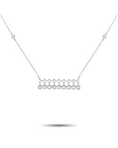 LB Exclusive 14K White Gold 0.25ct Diamond Bar Necklace PN15367 W