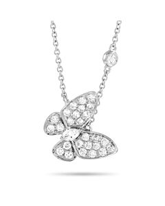 LB Exclusive 18K White Gold 0.75ct Diamond Butterfly Necklace