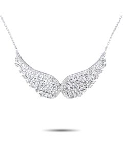LB Exclusive 14K White Gold 1.06ct Diamond Wing Necklace NK01552 W