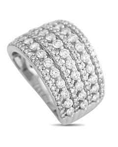 LB Exclusive 14K White Gold 2.0ct Diamond Wide Tapered Ring