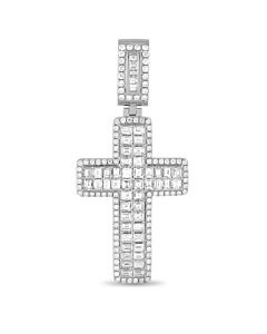 LB Exclusive 14K White Gold 6.30 ct Diamond Cross Pendant