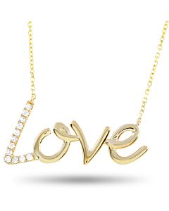LB Exclusive 14K Yellow Gold 0.10 ct Diamond Love Pendant Necklace