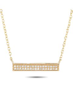 LB Exclusive 14K Yellow Gold 0.15ct Diamond Bar Necklace
