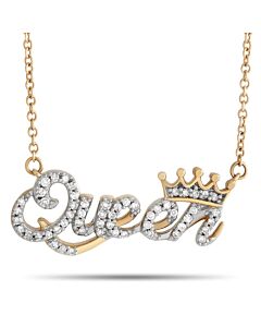 LB Exclusive 14K Yellow Gold 0.15ct Diamond Queen Necklace PN15298