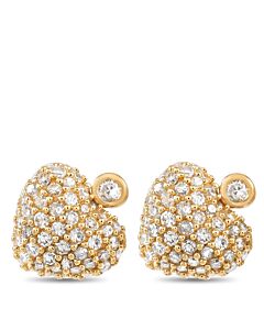 LB Exclusive 14K Yellow Gold 0.25 ct Diamond Heart Earrings