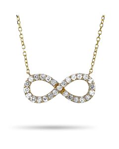 LB Exclusive 14K Yellow Gold 0.25 ct Diamond Infinity Symbol Pendant Necklace