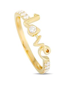 LB Exclusive 14K Yellow Gold 0.25 ct Diamond Love Ring