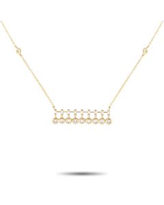 LB Exclusive 14K Yellow Gold 0.25ct Diamond Bar Necklace PN15366 Y