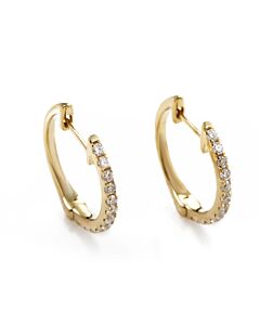 LB Exclusive 14K Yellow Gold 0.31 Carat VS1 G Color Diamond Hoop Huggies Earrings
