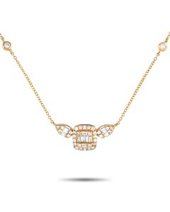 LB Exclusive 14K Yellow Gold 0.35ct Diamond Cluster Necklace PN14816