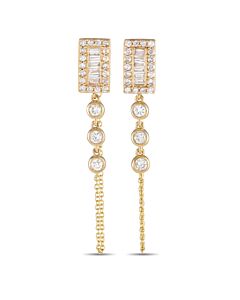LB Exclusive 14K Yellow Gold 0.60ct Diamond Dangle Earrings ER28567 Y