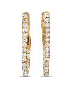 LB Exclusive 14K Yellow Gold 0.77 ct Diamond Inside Out Oval Hoop Earrings