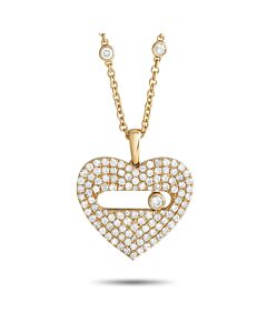 LB Exclusive 14K Yellow Gold 2.10ct Diamond Pav Heart Necklace PN15247 Y