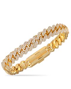 LB Exclusive 14K Yellow Gold 8.94ct Diamond Cuban Link Bracelet