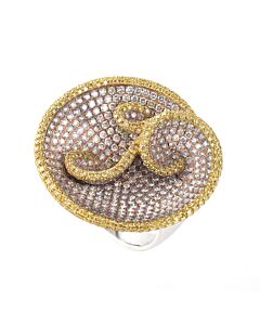 LB Exclusive 18K Multi Gold & Diamond Swirl Ring