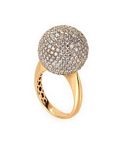 LB Exclusive 18K Rose Gold Diamond Set Sphere Ring