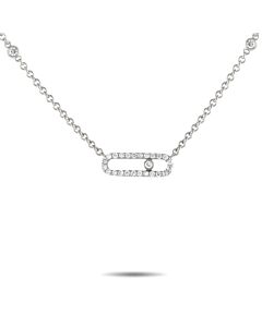 LB Exclusive 18K White Gold 0.25ct Sliding Diamond Necklace