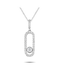 LB Exclusive 18K White Gold 0.32ct Diamond Pendant Necklace