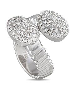 LB Exclusive 18K White Gold 1.08 ct Diamond Bypass Ring